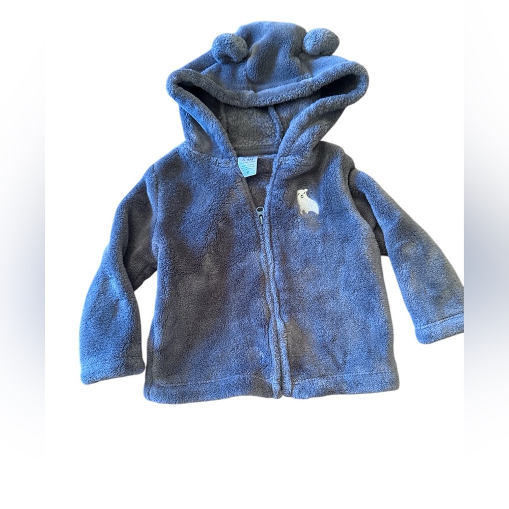 Carter's Cozy Grey Fleece Hoodie with Bear Ears